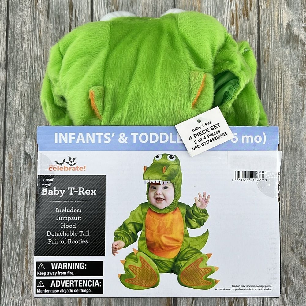 Baby Infant Baby T-Rex Dress-Up Halloween Costume Size 0-6M